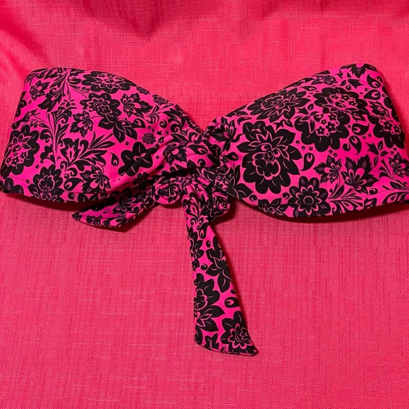 XHILARATION PINK & BLACK FLORAL BIKINI TOP M BOTTOMS SIZE S - Picture 7 of 9